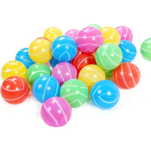 100 Pcs Kids Babies Children Soft Plastic Ocean Balls Stripe Shape Pits Bounce Play Beach Tents Pool Kiddie Gam Ball Stressball