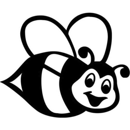 16X13CM Bumblebee Cartoon Car Sticker Car Cover Scratch Window Glass Decorative Decal Auto Accessories Sliver/Black N1529