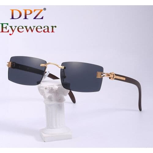 2021 New Luxury Fashion Men Square Frameless Carter Sunglasses Women Vintage Trendy Brand Design Sun Glasses Oculos De Sol 7879