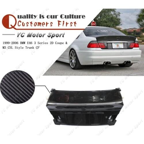 Car Accessories Carbon Fiber CSL Style Trunk Fit For 1999-2006 E46 3 Series 2D Coupe & M3 Rear Boot Lid Tailgate Car-styling