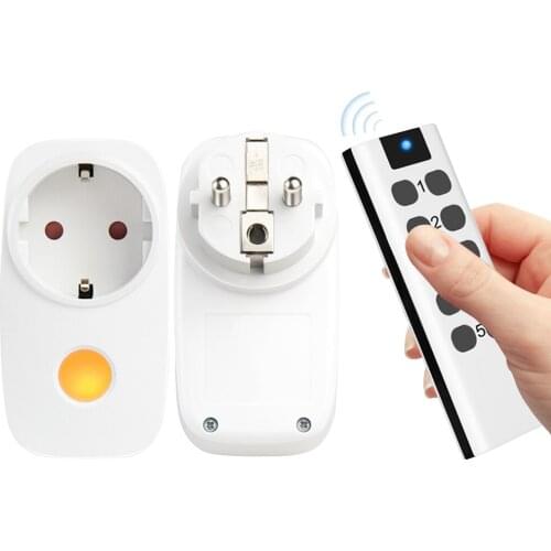 Wireless Remote Control Switch Electric Socket MSLE1t2 EU FR Universal Plug 220v Smart Switch 16A Electrical Outlets have Light
