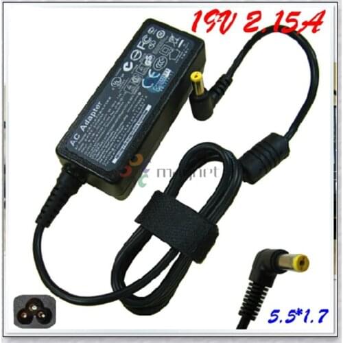 19V 2.15A Power Supply For Acer Aspire one Netbook D756 D250 D265 W500 S5 A110 A150 103 AC DC Adapter Charger 5.5x1.7mm