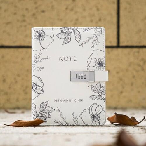 Binder A5 Notebook with Lock Journal Office Diary Notepad Spiral Planner Stationery Organizer 6 Rings Note Book Sketchbook Line