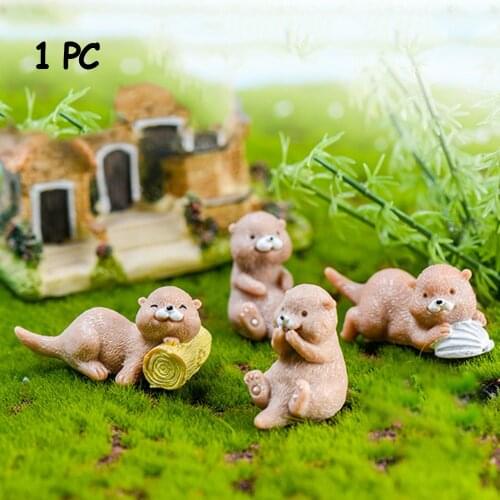 Simulated Zoo Action Figure Farm Otters Model Toys for Children Kids Cute Mini Animal Figurine Educational Toys Gift Home Decor