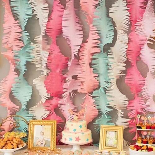 Garlands Wedding Party Decorations Crepe Paper Swirls Garland Backdrop Fringe Baby Shower Birthday Marriage Engagement Bunting