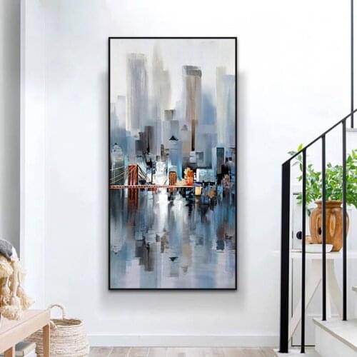 Urban Architecture Abstract Modern Painting Poster Printmaking HD Pictures Printed on Canvas Used for Room Home Decor Wall Art