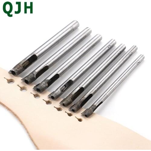 DIY leather punching craft tool round head rivet punching installation tool belt fastener installation hole 2.5-6mm hole puncher