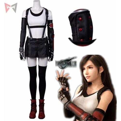 Final Fantasy Tifa Lockhart Cosplay costume Warm-up Suit Ff7 Sewing Halloween Sexy Clothes for girl women custom made