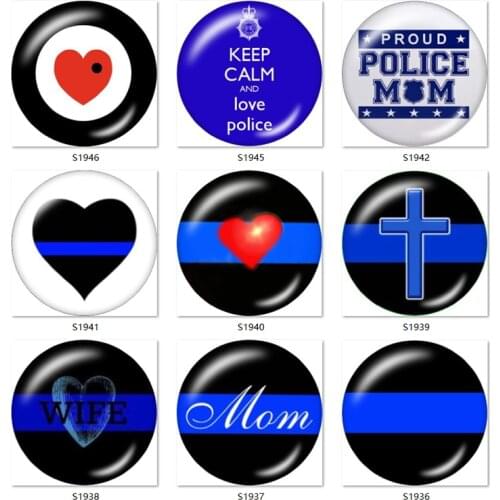 LOVE POLICE MOM 12mm/18mm Round glass cabochon flat back Making findings snap button jewelry S1935