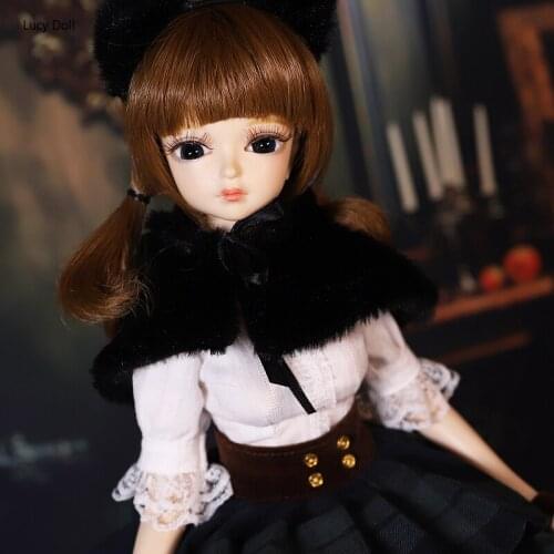 1/4 BJD doll toy brown hair mechanical joint Body With makeup wig clothes and shoes 45cm cute doll kid gift