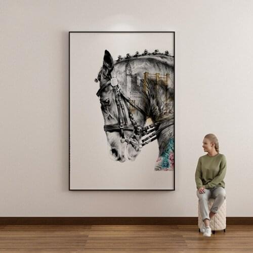 AAHH Nordic Canvas Painting Illustrator Horse Wall Painting Poster Art Cuadros Wall Art Picture Print on Canvas Home Decor