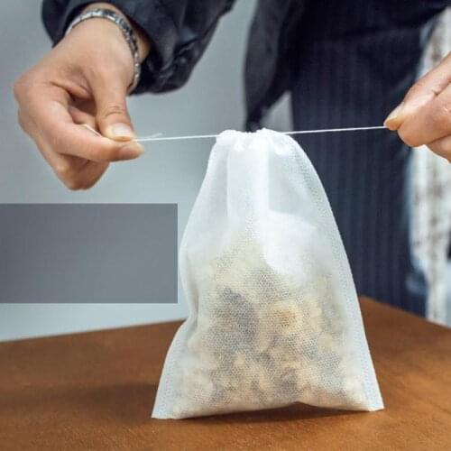 500Pcs/Lot Disposable Tea Bags Empty Scented Drawstring Pouch Bag Seal Filter Cook Herb Spice Loose Tea Coffee Pouches Tools