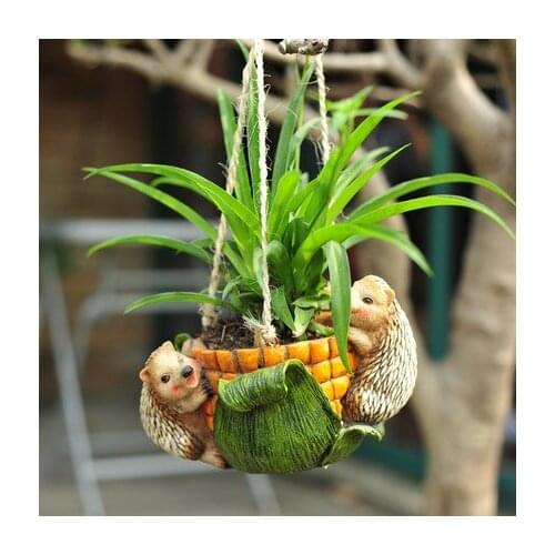 Hanging creative small animal flower pots Garden garden decorative hanging baskets. Household flower raising tools