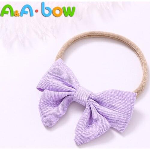 Turban Baby Headband Newborn Bow Nylon Headbands Soft Fabric Bowknot Super Soft Seamless Hair Band Girls Toddler Accessories
