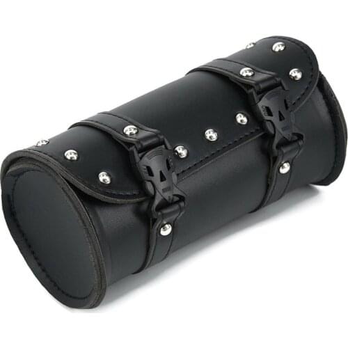 Discount! Saddlebags for Motorcycle Bag Cruiser Tool Bag Fork Barrel Shape Handlebar Front Fork Bag Black Pannier saddle bags