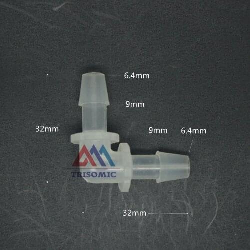 6.4mm Elbow equant Connector Equal Tube Joiner Material PP Plastic Fitting Fish Tank Airline Aquarium