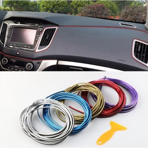 5 Meters Car Interior Lighting Auto LED Strip Garland EL Wire Rope Tube Line Flexible Neon Light Auto Decorative Lights 5 Colors