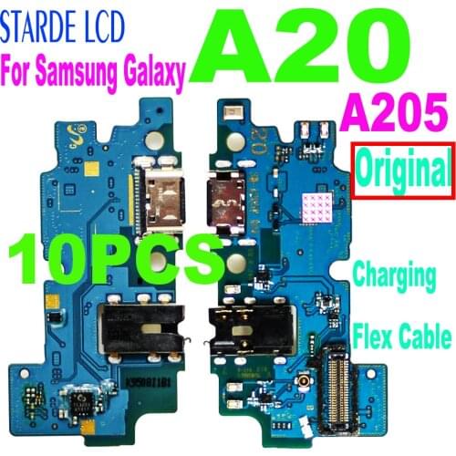 10PCS Original For Samsung A20 A205/DS A205F A205FD A205A USB Charge Port Jack Dock Connector Charging Board Flex Cable