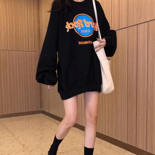 Vintage Top 2021 Streetwear Printed Sweatshirt Womens Oversized Hoodie Winter Pullover Womens Tops Teen Clothes Women Fashion