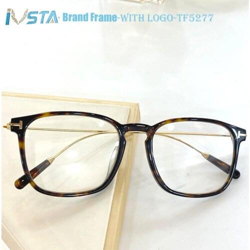 IVSTA Top Quality TF5277 Tom with Logo Optical Frame Acetate Glasses Women Myopia Luxury Brand Prescription Glasses Men with Box