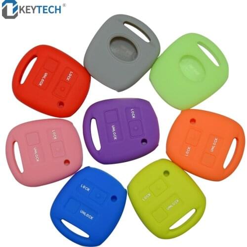 2 Buttons Soft Silicone Rubber Car Key Cover Case Protector For Toyota Camry RAV4 Prado Corolla Avensis Land Ceuiser Yaris Prius