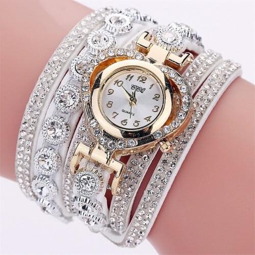 Women Luxury Rhinestone Bracelet Wristwatch Ladies Multilayer Analog Watch