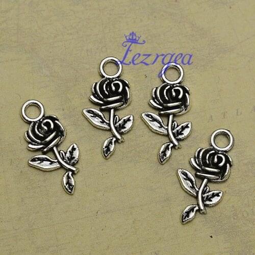 30pcs/lot--21mm, Antique silver plated flower charms,DIY supplies, Jewelry accessories