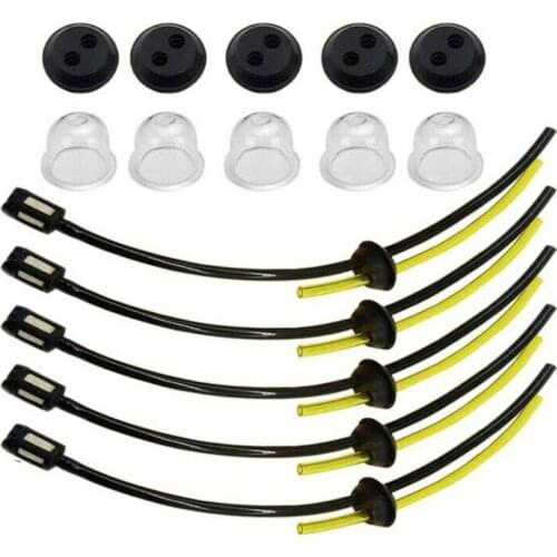 5Sets Fuel Filter Pipes Fuel Hose Seal Hedge For Strimmer Trimmer Brush Cutter Garden Trimmer Parts Rubber Grommet Seals