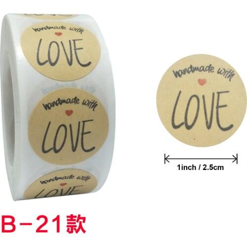 500PCS hand made Baked with Love Sticker Handmade home made bakery Sticker Labels for Baked Food Bread Cake Package Decor