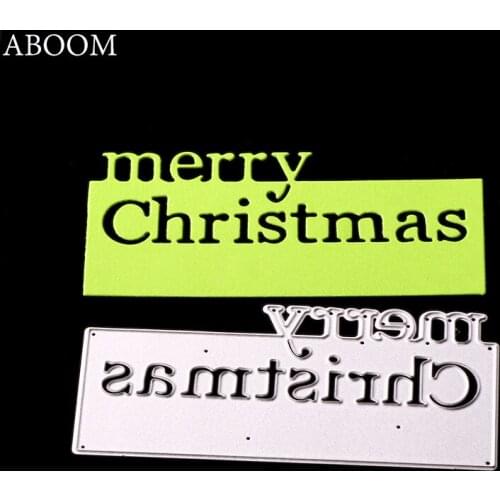 ABOOM 1PC Merry Chrismas Cutting Dies Scrapbooking Metal Cutting Words Embossing Stencil Metal Craft DIY Paper Card Mold