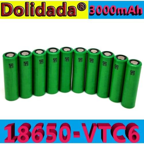 Dolidada 3.7V 3000mAh US18650 VTC6 Rechargeable Li-ion Lithium battery For toy tool flashligh camera Shaver Radio