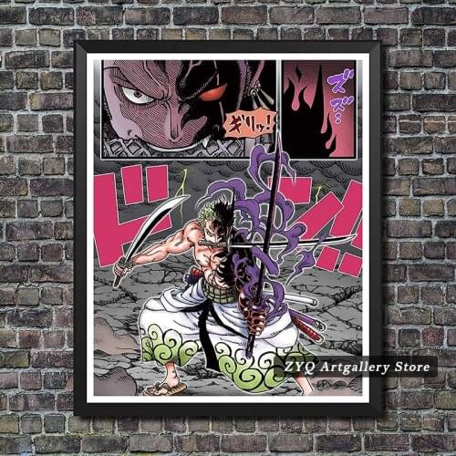 Anime ONE PIECE Bathroom Decor Wall Decor Home Decor Roronoa Zoro Canvas Print Poster Modular Canvas Pictures