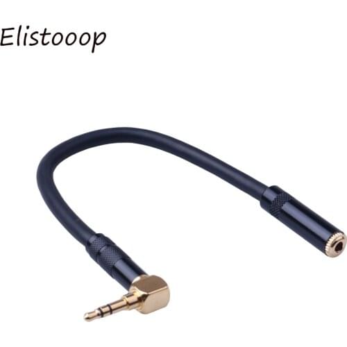 3.5mm Jack Audio Cable 3.5 Male to Female Cable Audio 90 Degree Right Angle AUX Cable for Car Headphone MP3/4 Aux Cord