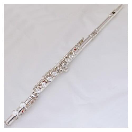 Free Shipping Music Fancier Club Flute 514 517 574 584 Silver Plated C Leg 16 Holes Closed E Key