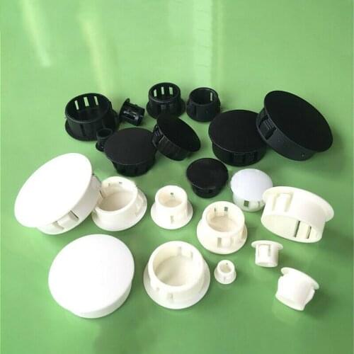 Black/White Nylon Round Snap-on Plug 6mm 8mm 10mm-30mm Plastic Hole Caps Blanking End Caps Seal Stopper