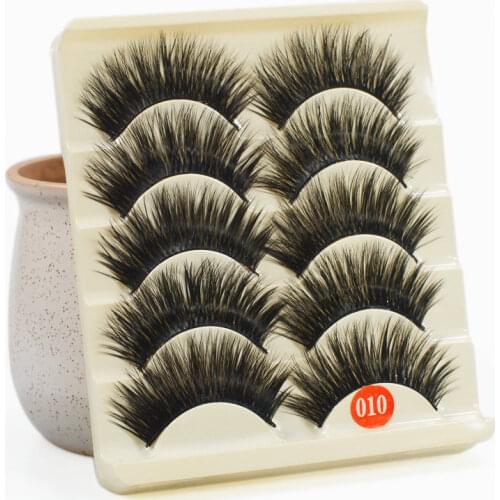 New 5 pairs of natural eyelashes make-up faux eyelashes long black artificial eyelashes thick eyelash extensions make-up 005