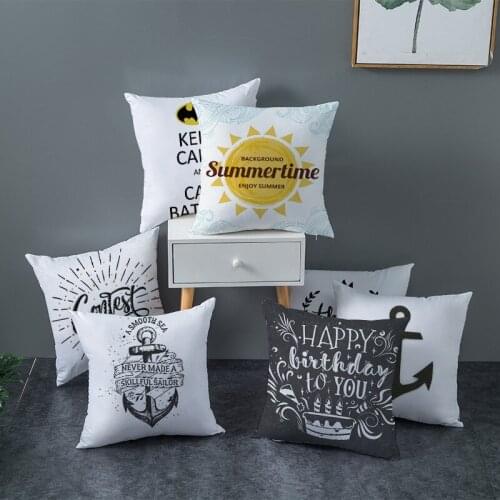 Modern Letter Watercolor Series Polyester Cushion Cover for Sofa/Home Decorative Pillowcase