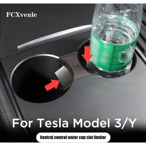Car Cup Holder Limiter for Tesla Model 3 2021 and Tesla Model Y 2021 Water Cup Holder Limiter Partition ABS Reduce Shaking