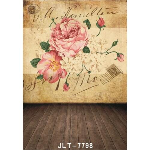 Backgrounds for Photo Studio Photography Flowers Painting Wallpaper Wooden Computer Printed Photo Backdrops for Wedding Children