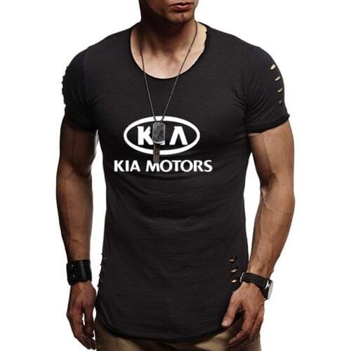 2020 new Summer Mens T-Shirt KIA Car Logo Printed Summer high quality Crew neck Cotton Short Sleeve casual Mens T-shirt