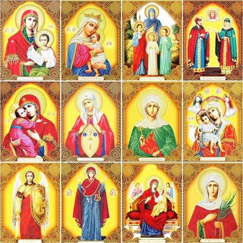 Huacan 5D Diamond Painting Full Square Religion Diamond Mosaic Stitch Embroidery Sale Rhinestone Picture Decorations For Home