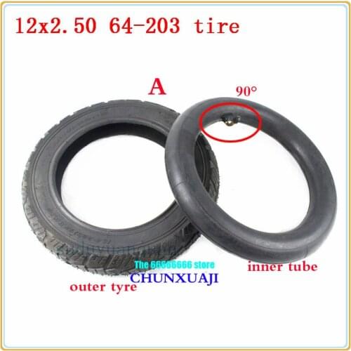12 Inches Wheel Tyre Size 12x2.50 64-203 for Mini Motorcycle, Electric Bicycle Baby Carriage 12*2.50 Inner Tube