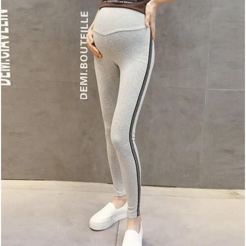 Pregnant women pants leggings spring and autumn 2020 new tide mother wear trousers nine points small feet stomach lift pants