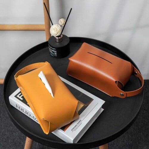 Light Luxury Car Tissue Bag Simple Vehicle Hanging Paper Towel Box Ins Home PU Leather Table Napkin Sleeve