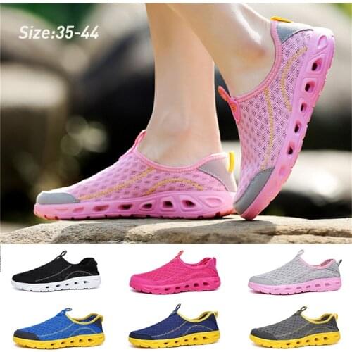 Summer Aqua Shoes Unisex Water Shoes Outdoor Lightweight Fashion Mesh Breathable Quick-dry Slip on Sports Shoes