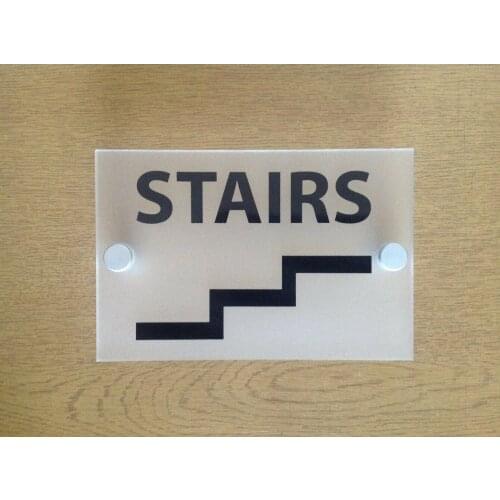 DIY House Number "STAIRS" FROSTED ACRYLIC SIGNS - FOR HOTEL / OFFICE/ RETAIL / WALLS OR DOORS