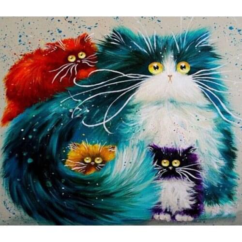 Painting Color Cat Animal 40x50CM Painting By Numbers Animals On Canvas Pictures By Numbers Home Decoration DIY Minimalism Style