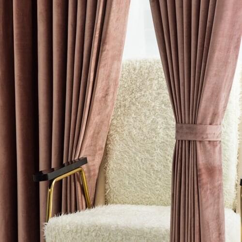 Nordic Luxury Super Soft Dutch Velvet Curtains Modern Shading Curtains for Living Room Bedroom Solid Color Velvet Curtains Tulle