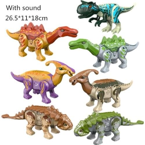 Wholesale 15pcs/lot Jurassic Dinosaur ankylosaurus Corythosaurus Stegosaurus Building Blocks Bricks children gift baby toys