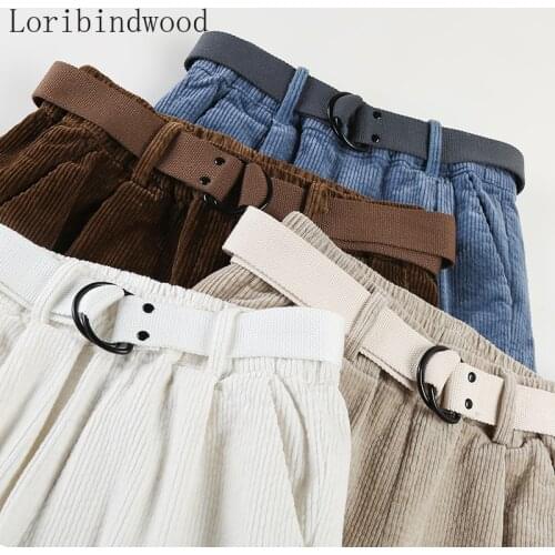 2020 Autumn and Winter New Corduroy Pants Womens Harem Pants Loose Korean Version of Wild Corduroy Womens Pants Casual Pants